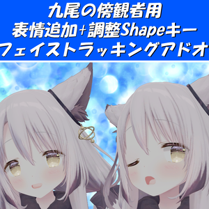 【九尾の傍観者用（v2.0対応）】【フェイストラッキングアドオン付き】表情追加・調整用Shapeキー追加パッチ