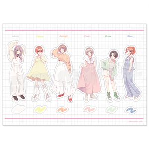 春夏ファッションの女の子 クリアシール