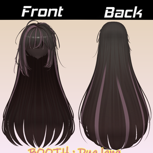 【ポイントリボン ロングヘア】Mask、Main color2Texture