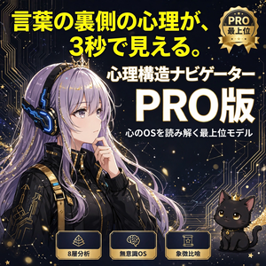 【AIプロンプト】心理構造ナビゲーター PRO版 - 心のOSを読み解く創作・対人分析ツール / ChatGPT Claude Gemini対応