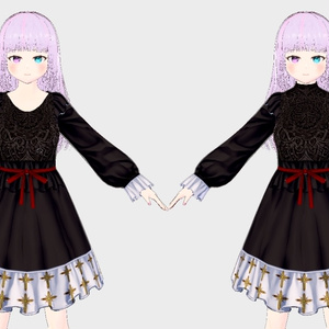 【Vroid】※無料※適当なシスターぽいワンピース＋ネックレス【服】
