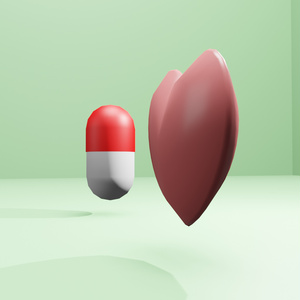 ハートとカプセル（3Dデータ） 缩略图 2