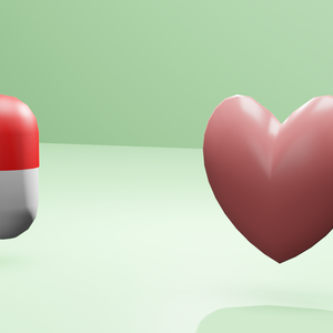 ハートとカプセル（3Dデータ）