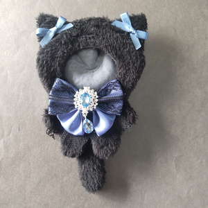 にじぱぺっと ねこ マスコット ぬい服 10cm ぬいぐるみ ヘッドドレス 32 水色］にじぱぺっと ぬい服 ぬい帽子 ネコ耳ヘッドドレス 10cm