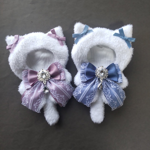 水色］にじぱぺっと ぬい服 ぬい帽子 ネコ耳ヘッドドレス 10cm