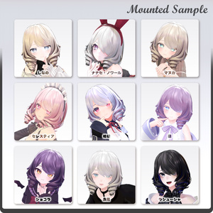 【10アバター対応】ReinetteCurlBob-レネットカールボブ- / VRChat向け髪型3Dモデル 缩略图 4