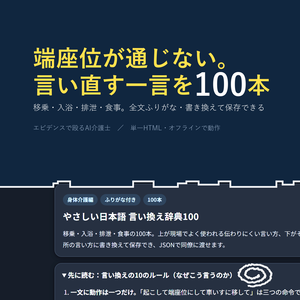 外国人職員に伝わる やさしい日本語100 身体介護編