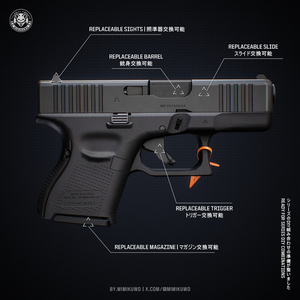 【3Dモデル・MA対応・VRChat想定】G26 Gen5 Pistol | Base MKG8 | Low-poly - v1.1 缩略图 3