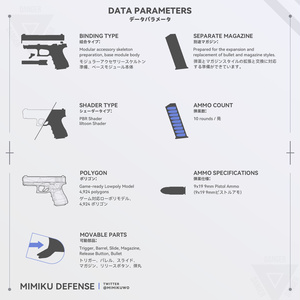 【3Dモデル・MA対応・VRChat想定】G26 Gen5 Pistol | Base MKG8 | Low-poly - v1.1 缩略图 10
