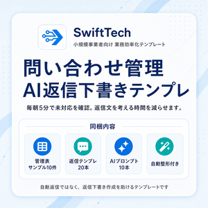問い合わせ管理AI返信下書きテンプレ｜小規模事業者向け