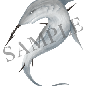 ファンタジー系の鮫クリーチャーイラスト素材