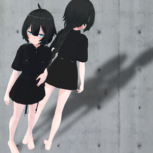 【薄荷用衣装】黒シャツ&黒スカート