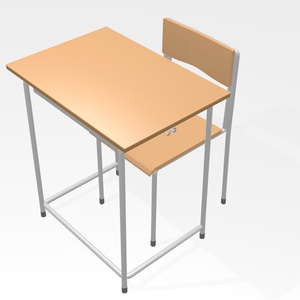 【3Dモデル】学校机と椅子