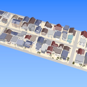 【3Dモデル】遠くの住宅街mini