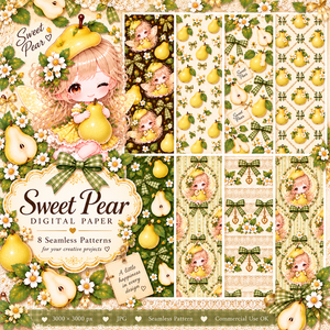 Sweet Pear Digital Paper Collection 🍐🌿