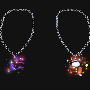 【VRChat】Magical Pendant - Fox & Moon Necklace【MA対応・同期エフェクト】
