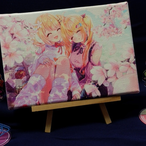 【在庫あり/即出荷可】 - ファブリックボード・パネル絵画【かすみ草】 arashi1783 BOOTH - 絵画