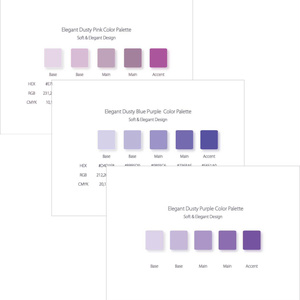 Elegant Dusty Color Palette Set | Feminine Aesthetic for Branding & Social Media｜エレガントなくすみカラー配色パレット３色セット