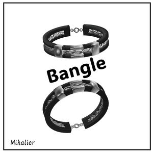【3Dモデル】レザー＆メタル・編み込みバングル "Mihalier Bangle"