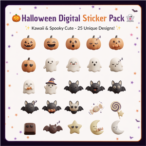 【ハロウィン素材】デジタルステッカー 25個セット｜PNG・背景透過