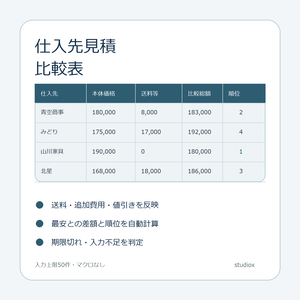 仕入先見積比較表