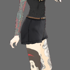 [VROID] Tattoos and belly piercing body skin