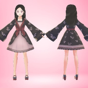 [VRoid] Cute Cherry Blossom Loli Dress and Shoes