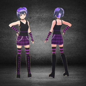 [VRoid] Cute Punk Goth Clothes and Boots