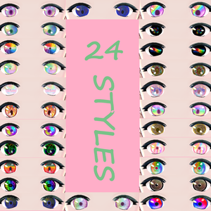 [3D Model] Colorful Eye Iris Textures 24 Set