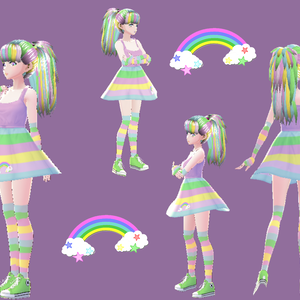 [3D Model] Cute Rainbow Girl