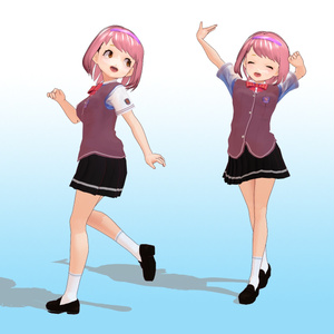 2年3組 出席番号29番　【山賀 美琴 夏制服】3Dモデルデータ