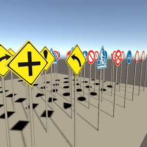 【42種・無料】道路標識3Dモデルセット 缩略图 2