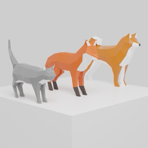 【無料】柴犬・猫・キツネ セット