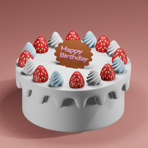 【３Dモデル】誕生日ケーキ