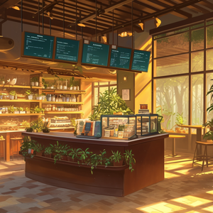 カフェの店内の背景素材１～１３