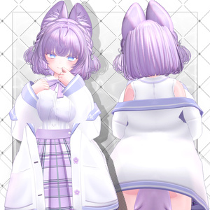 【VRC想定】耳付き チンチラ編み込みボブヘア 缩略图 15