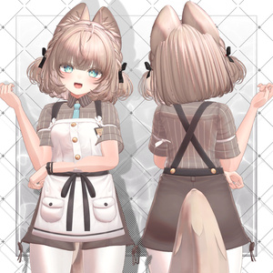 【VRC想定】耳付き チンチラ編み込みボブヘア 缩略图 13