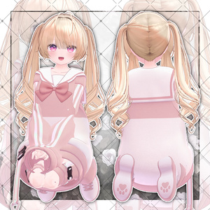 【VRC想定】Lop Rabbit Two side Twin Tail Hair 缩略图 12