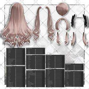 【VRC想定】Lop Rabbit Two side Twin Tail Hair 缩略图 13