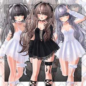 【VRC想定】Feather Two side Twin Tail Hair 缩略图 10