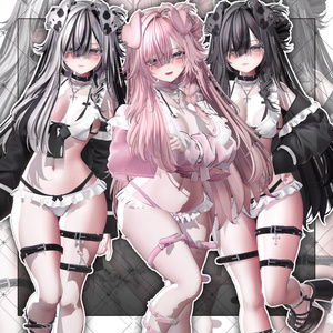【VRC想定】101 Dalmatian bunz Hair 缩略图 3