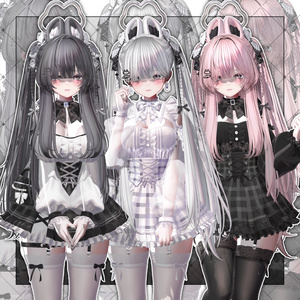 【VRC想定】Rabbit Angel Two Side Twin Tail Hair 缩略图 4
