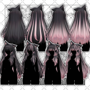 【VRC想定】Luminous Two Side Twin Tail Hair 缩略图 15