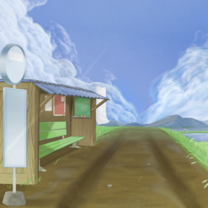 田園風景【背景イラスト素材】