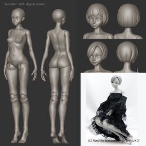 Jennifer - BJD 3D Print STL Data ジェニファー 球体関節人形 3Dプリント用STLデータ