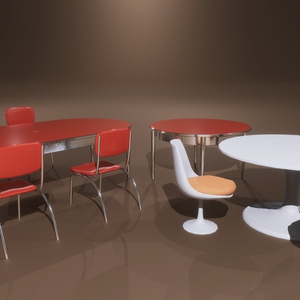 1950s Mid Century PBR Home Furniture and Props Pack [Low Poly] 缩略图 8