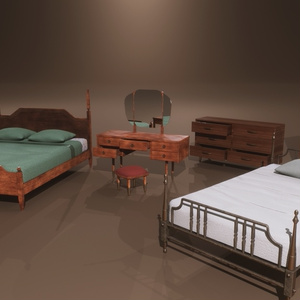1950s Mid Century PBR Home Furniture and Props Pack [Low Poly] 缩略图 5