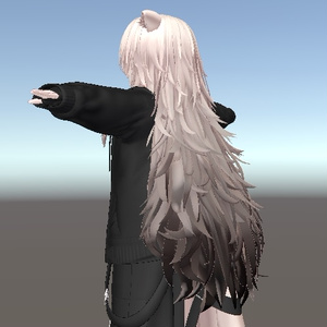 真央-mao-対応　髪の毛ロングのグラデーション透過PNG