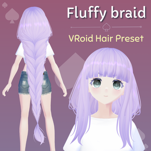 【VRoid Stable Ver】Long fluffy braid Hair Preset ♠