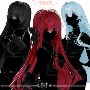 [MANUKA/舞夜/Shinra/ウルフェリア] Ribbon Long Hair 缩略图 5